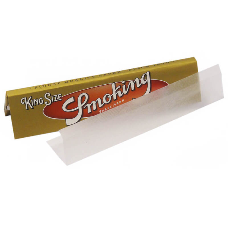 Smoking King Size Gold Slim Thin Lightweight De Luxe Cigarette Papers 800x800 1