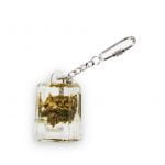 Real cannabis acrylic transparent keychain cube