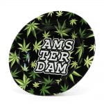 Amsterdam Green Weed Leaves Metal Ashtray