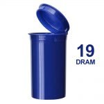 Poptop Blue Plastic Container Medium 19 Dram - 40mm