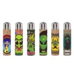 Clipper Cork Lighters Pop Cover Alien Leaves (30pcs/display)