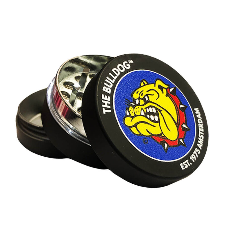 The Bulldog Original Black Amsterdam Metal Grinder 3 Parts - 35mm (12pcs/display)