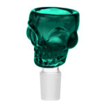 Skull Teal Glass Bong Bowl 18mm