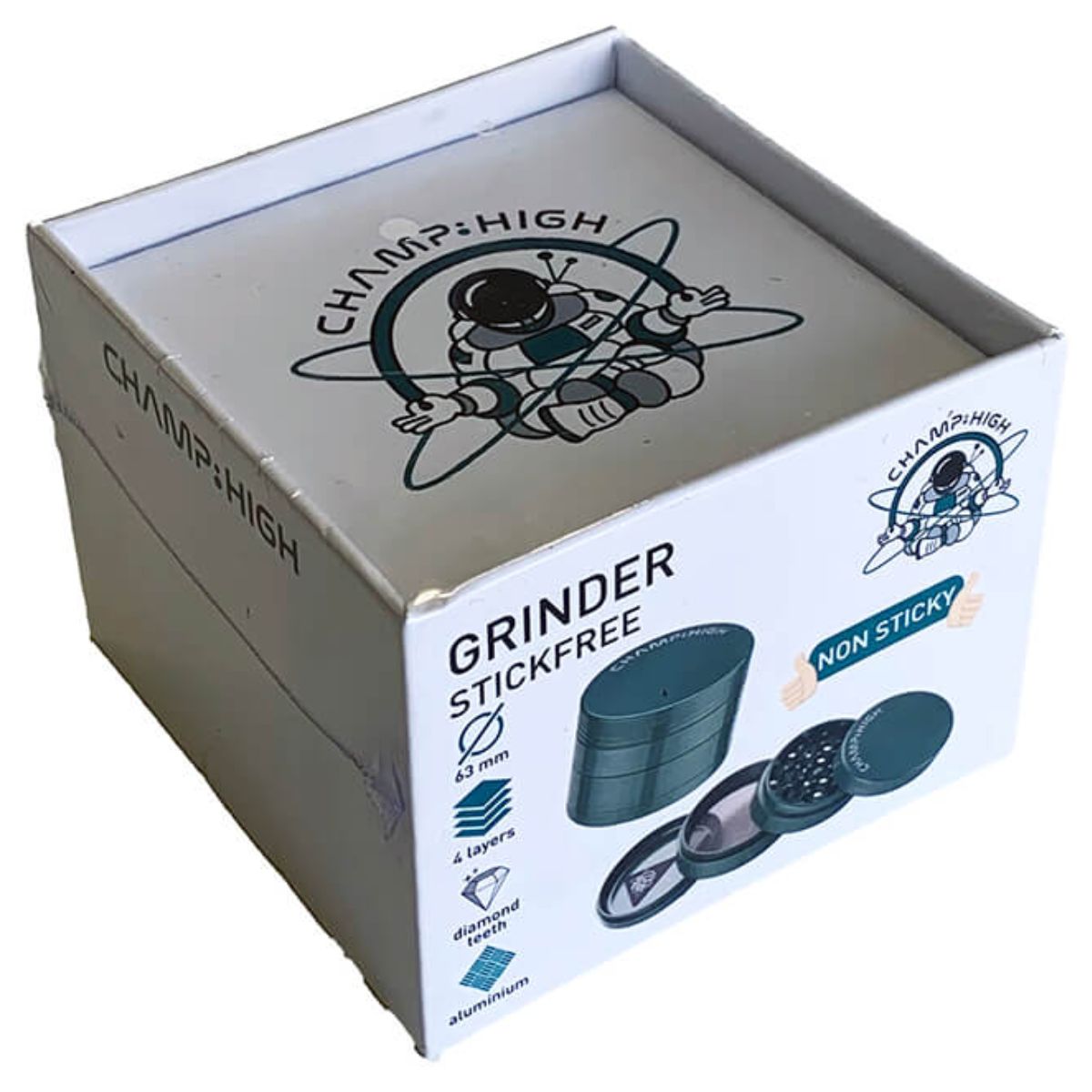 Champ High Stickfree Grinder Green 4 Parts - 63mm Champ High Stickfree Grinder Green 4 Parts - 63mm