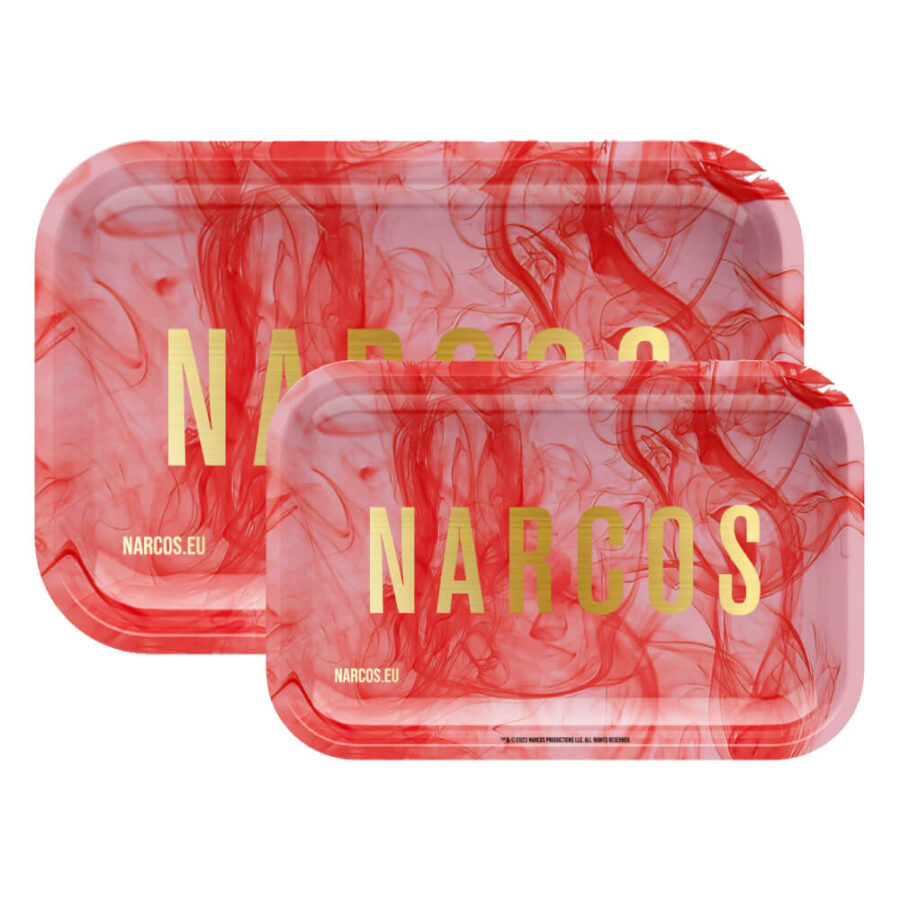 narcos metal rolling tray pink small