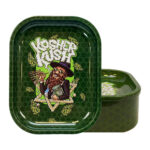 Best Buds Thin Metal Box Rolling Tray with Storage Kosher Kush