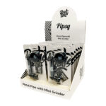 Best Buds Pipsy Black Plastic-Metal Pipe with Mini Grinder (12pcs/display)