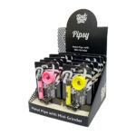 Best Buds Pipsy Plastic-Metal Pipe with Mini Grinder Mix Colors (12pcs/display)