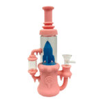 Rocket Ship Glass-Silicone Bong Pink with Removable Pieces 23cm