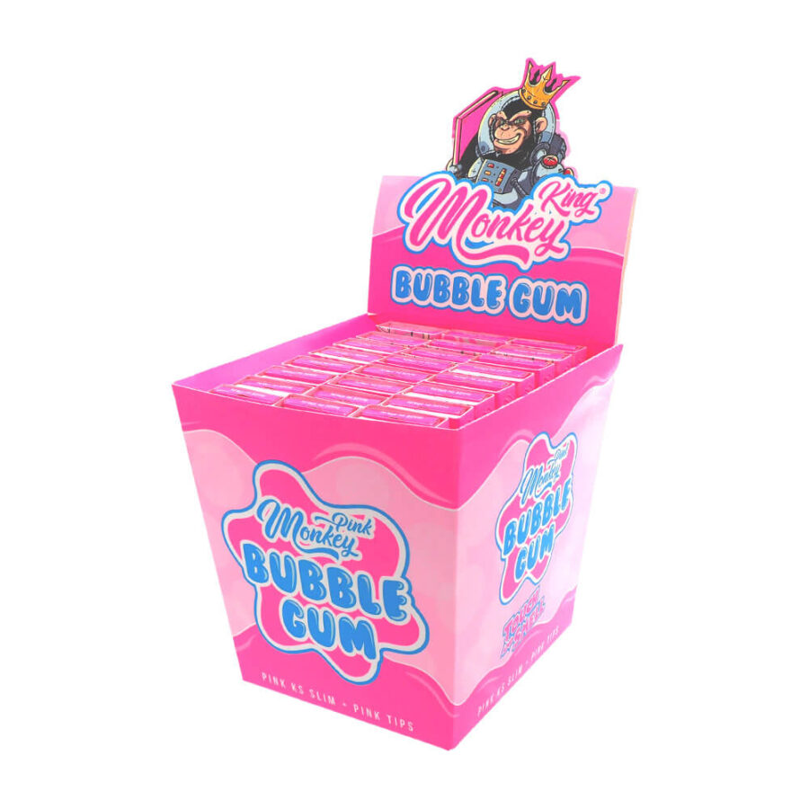 Monkey King Smellpack Pink KS Rolling Papers  with Tips (24pcs/display)