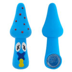 Mushroom Silicone Pipe Blue 10cm