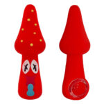 Mushroom Silicone Pipe Red 10cm