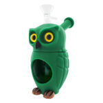 Owl Glass-Silicone Bong Green 16cm