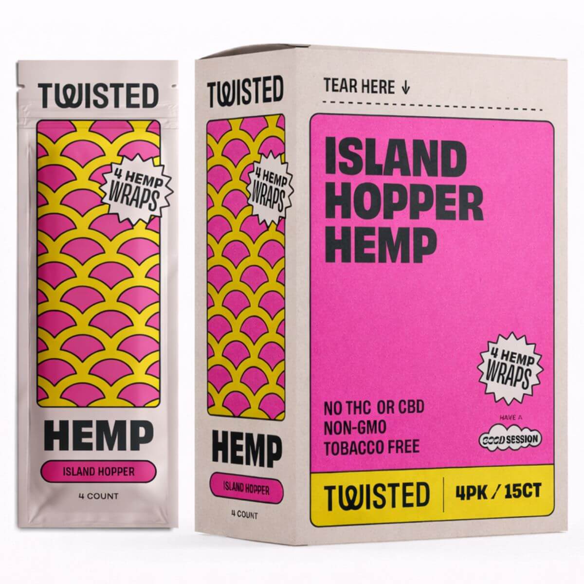 Twisted Hemp Wraps Island Hopper (15pcsdisplay) Twisted Hemp Wraps Island Hopper 15pcsdisplay