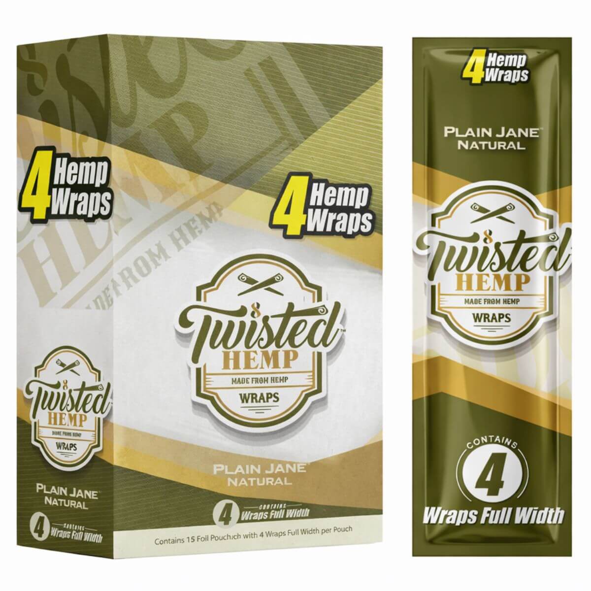 Twisted Hemp Wraps Plain Jane (15pcsdisplay) Twisted Hemp Wraps Plain Jane 15pcsdisplay