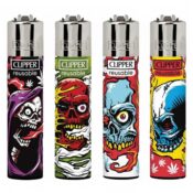 Clipper Lighters Classic Weed Skulls