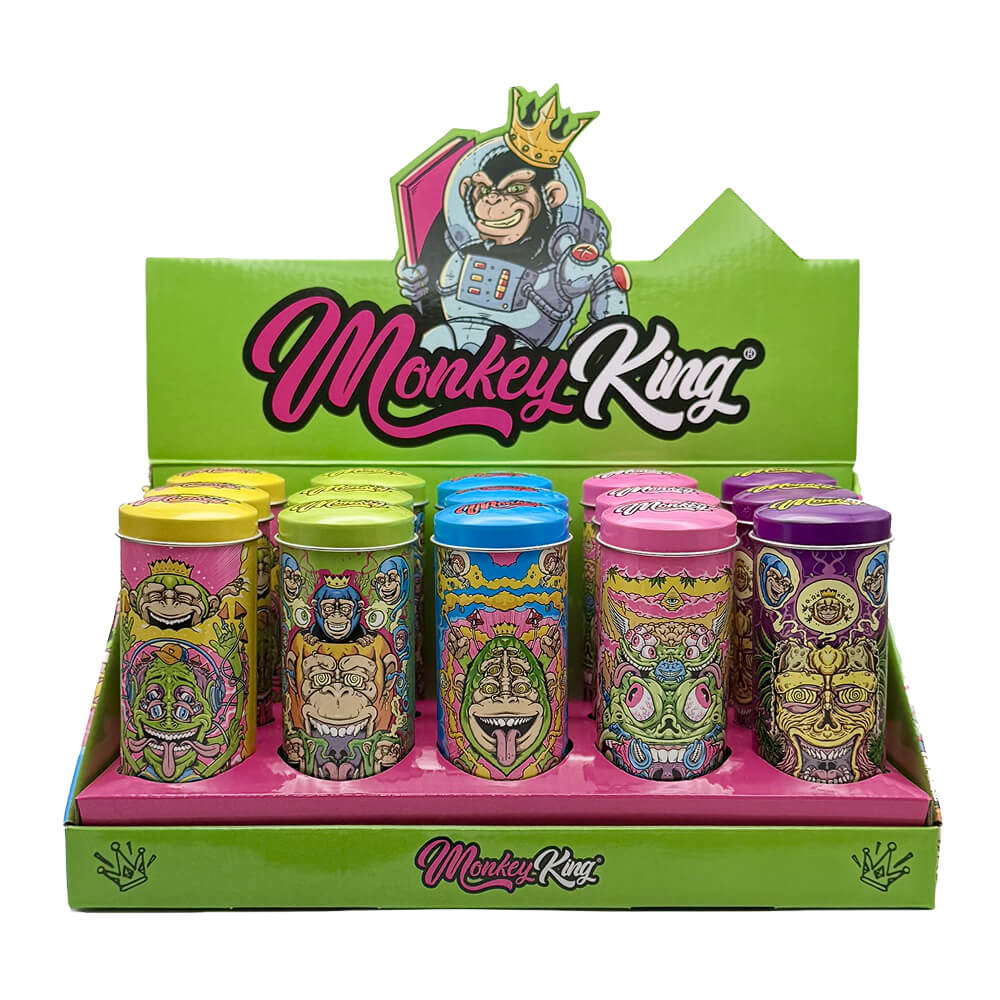 Monkey King Round Tin Box (15pcs-display)-Wholesale Monkey King Round Tin Box (15pcs-display)-Wholesale