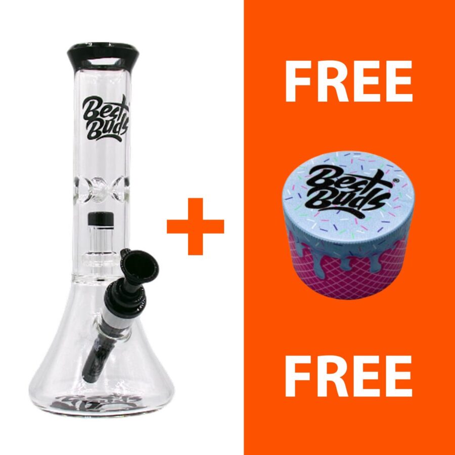 Best Buds Glass Beaker UFO Perc Ice Bong 28cm