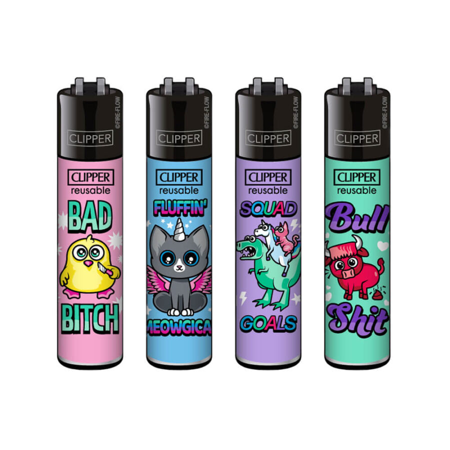Clipper Lighters Classic Cute Slogans #2 (48pcs:display)-Wholesale-1