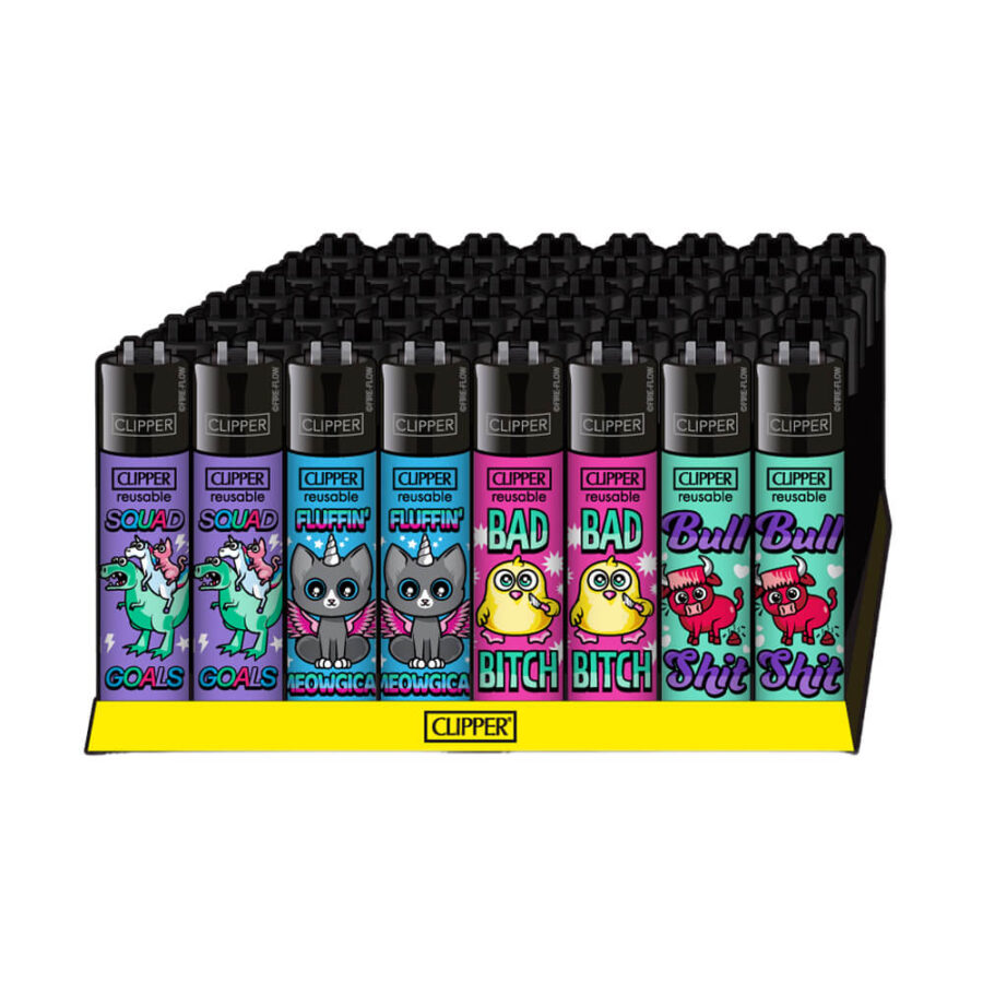 Clipper Lighters Classic Cute Slogans #2 (48pcs:display)-Wholesale-2