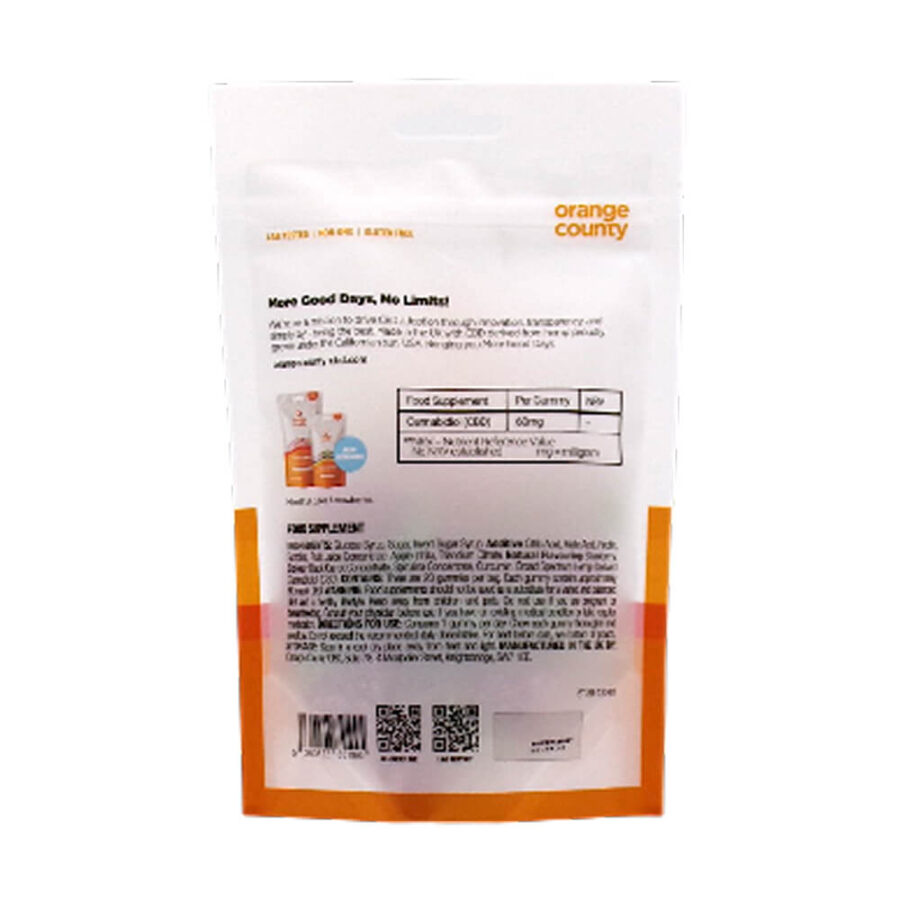 Orange County CBD Gummies Strawberry 1200mg CBD