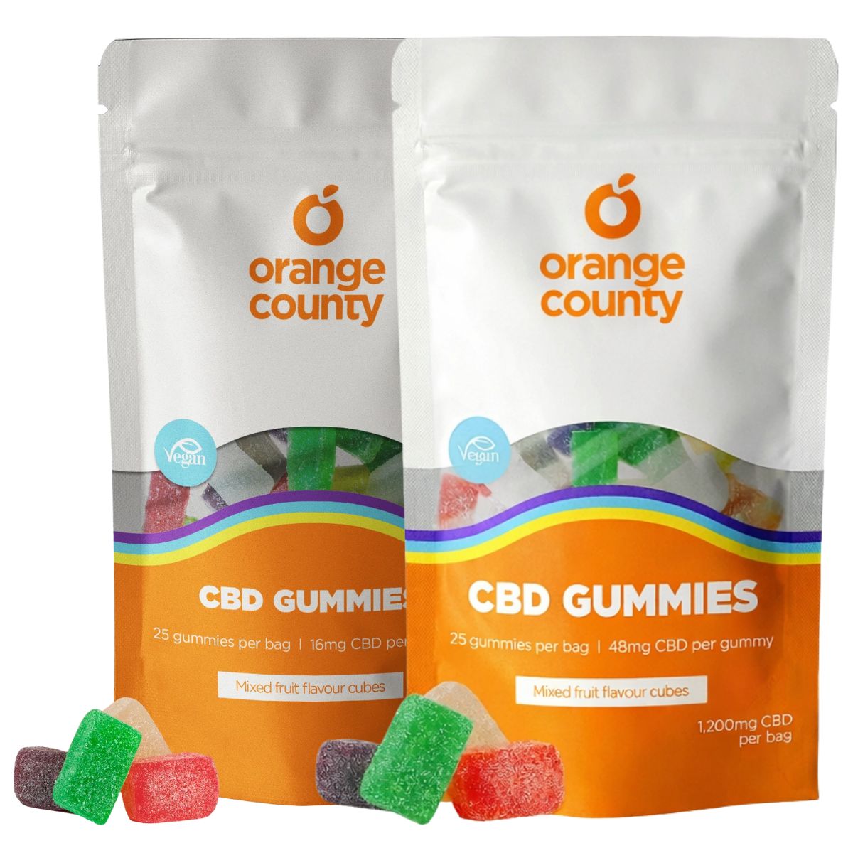 Orange County CBD Gummies Mixed Fruit Flavor Cubes Orange County CBD Gummies Mixed Fruit Flavor Cubes