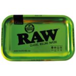 Raw Green Metal Rolling Tray Small Raw Green Metal Rolling Tray Small