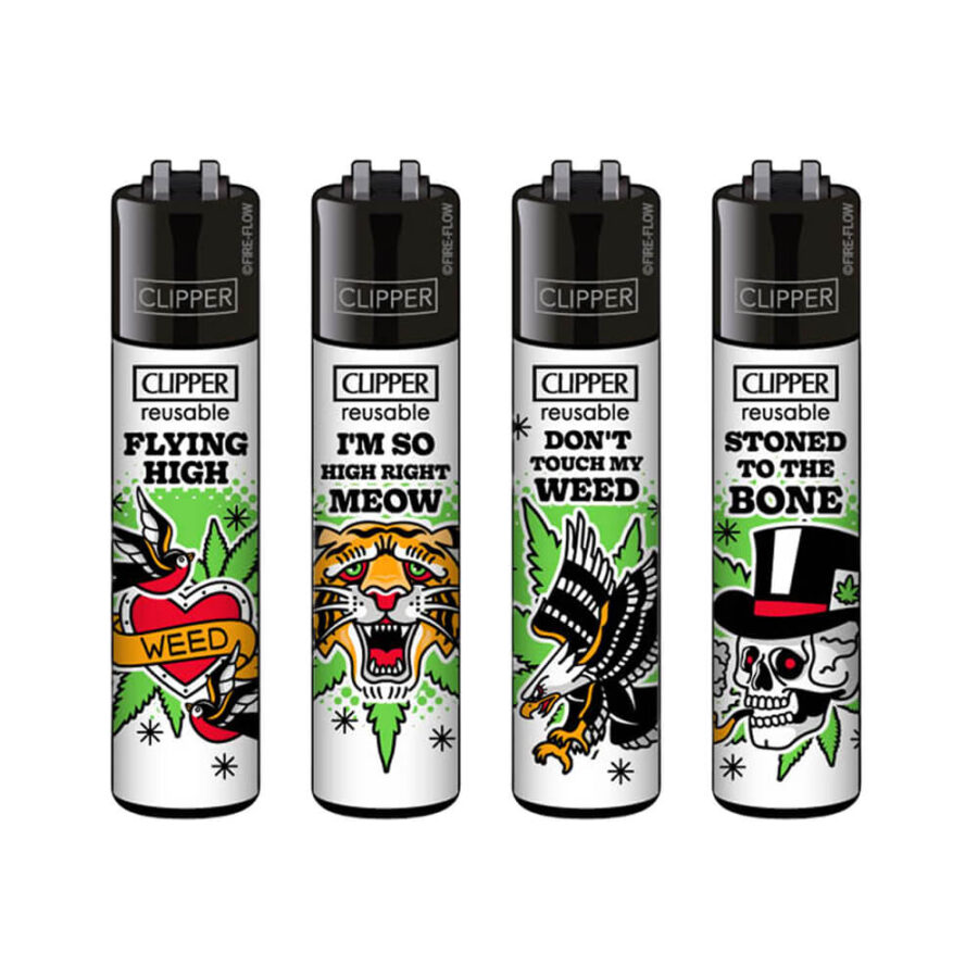 Clipper Lighters Classic 420 Tattoo (48pcs:display)-Wholesale 1