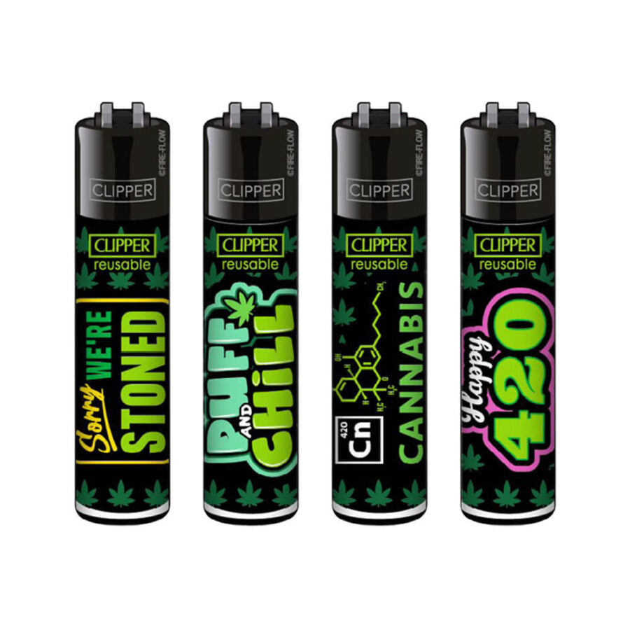 Clipper Lighters Classic Weed Statement #9 (48pcs:display)-Wholesale 1
