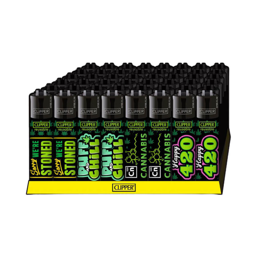 Clipper Lighters Classic Weed Statement #9 (48pcs:display)-Wholesale 2