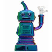 Hi Robot Glass Bong 16cm Chrome Gradient