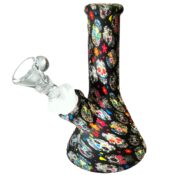 Silicone Bong Mexican Skulls Black 13cm