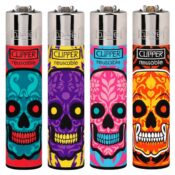 Clipper Lighters Classic Large Marked Skulls 24pcsdisplay