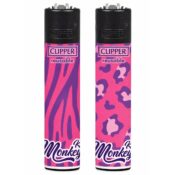Clipper Monkey King Lighters Animal Skin 48pcsdisplay 1