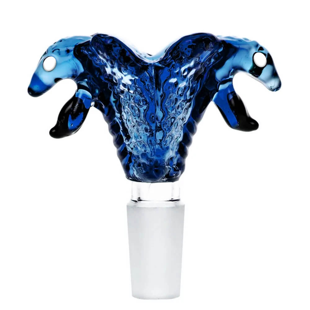 glass-bowl-snake-blue glass bowl snake blue