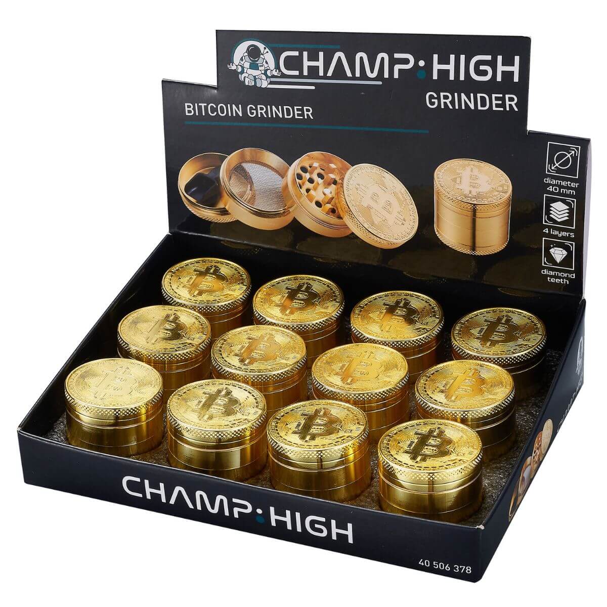 Champ High Bitcoin Metal Grinder 4 Parts-40mm (12pcsdisplay) Champ High Bitcoin Metal Grinder 4 Parts-40mm (12pcs/display)