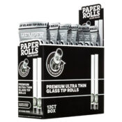 Hemper King Size Glass Tipped Classic White Paper Rolls 12pcsdisplay 2
