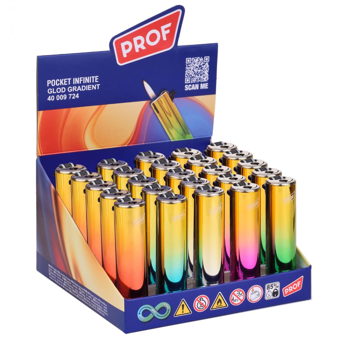 Prof Pocket Infinite Glod Gradient Lighter (25pcsdisplay) Prof Pocket Infinite Glod Gradient Lighter (25pcs/display)