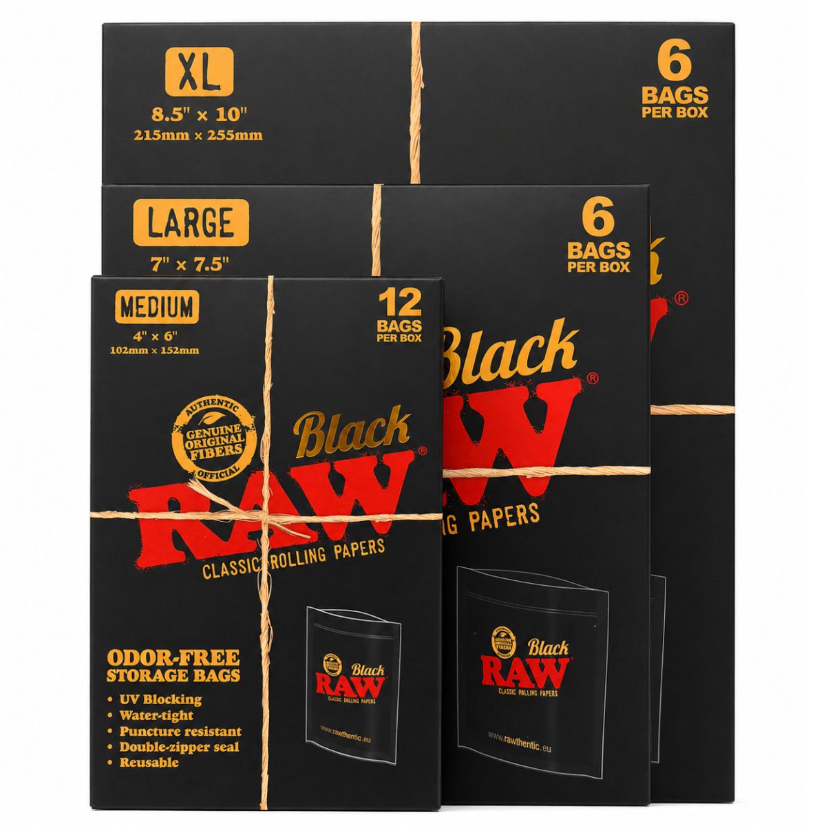 RAW Classic Rolling Papers Odor-Free Storage Bags RAW Classic Rolling Papers Odor-Free Storage Bags