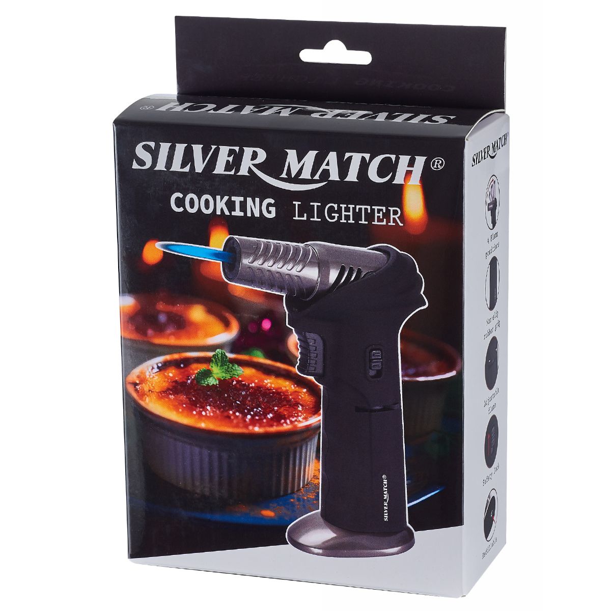Silver Match Rotative Head Crème Brûlée Torch Silver Match Rotative Head Crème Brûlée Torch