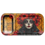 V Syndicate Duotray Calavera Metal Rolling Tray with Removable Stash Tray 32x16cm 1