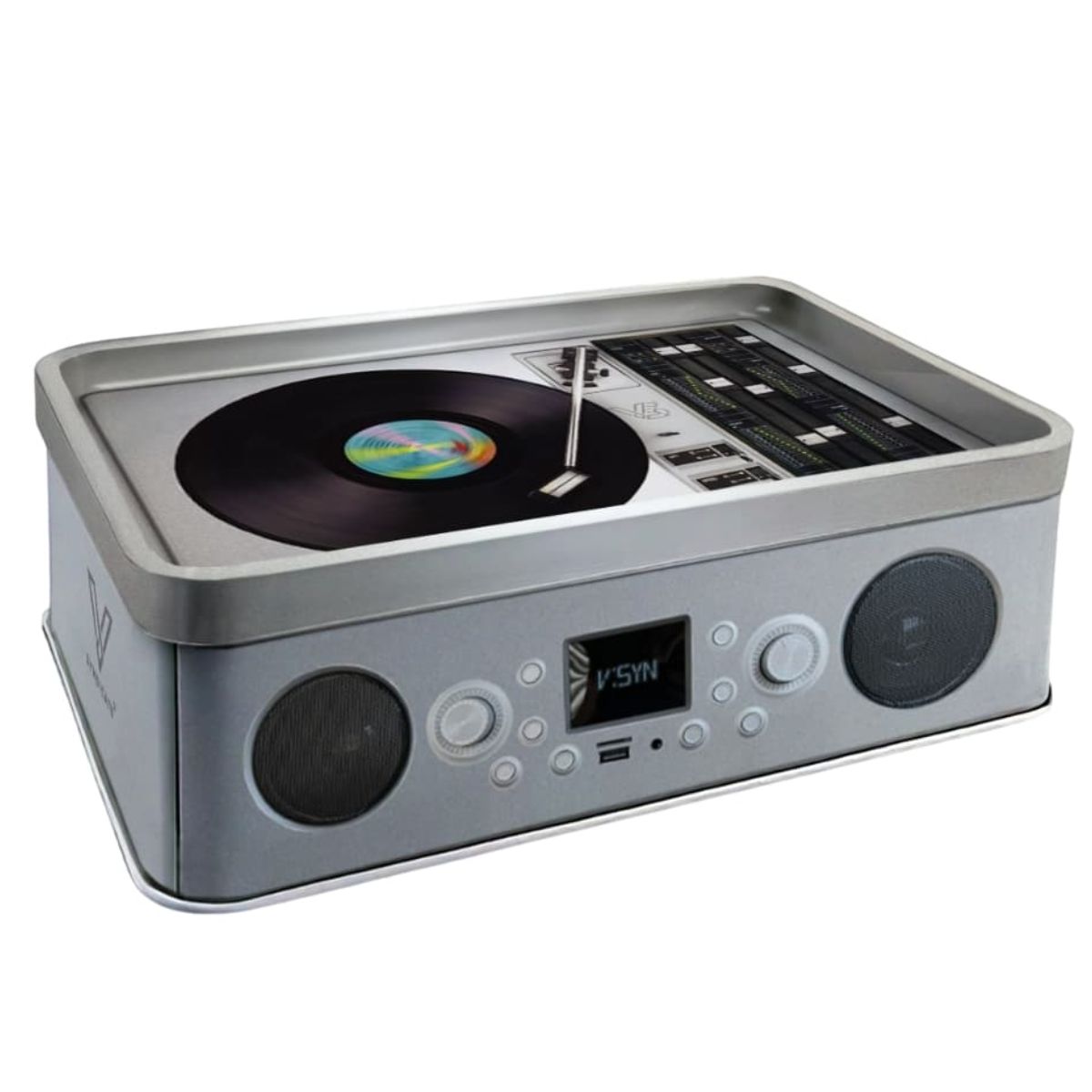 V-Syndicate Syndicase Plus Record Player Rolling Tray with Storage Tin Box V-Syndicate Syndicase Plus Record Player Rolling Tray with Storage Tin Box