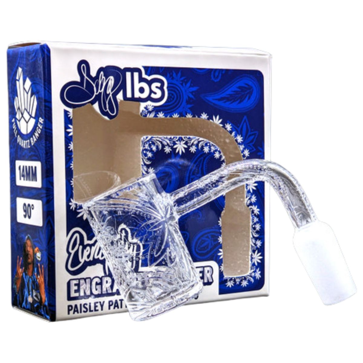 DOGG LBS Everyday Engraved Paisley Quartz Banger 14mm 90 Degree DOGG LBS Everyday Engraved Paisley Quartz Banger 14mm 90 Degree