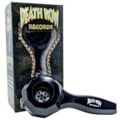 Death Row Records 4.4″ Metal 2pc Easy Cleaning Black Hand Pipe