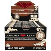 Diamond Leaf Brown Unbleached King Size Wide Rolling Papers (50pcs/display)