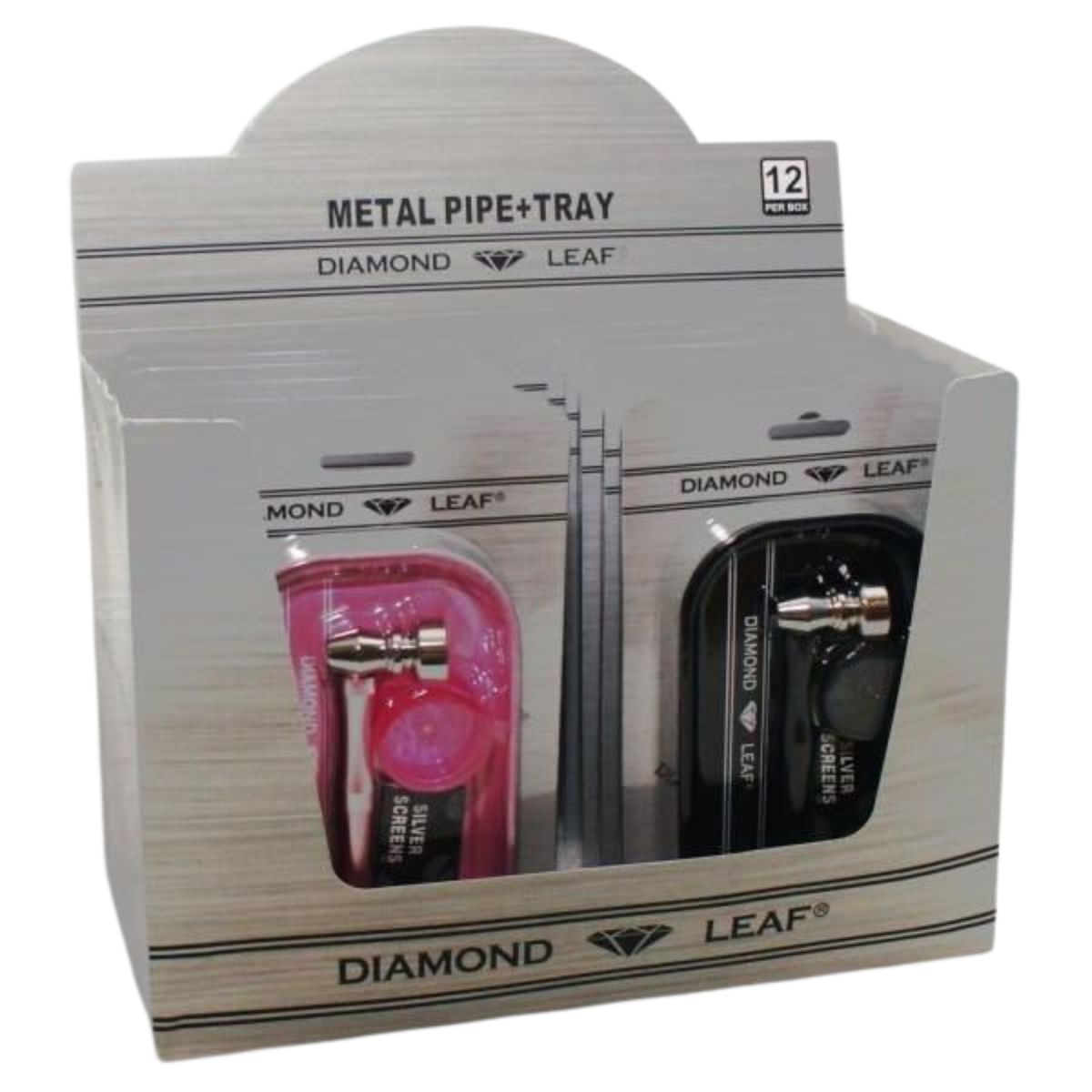 Diamond Leaf Metal Pipe + Rolling Tray (12pcsdisplay) Diamond Leaf Metal Pipe + Rolling Tray (12pcs/display)