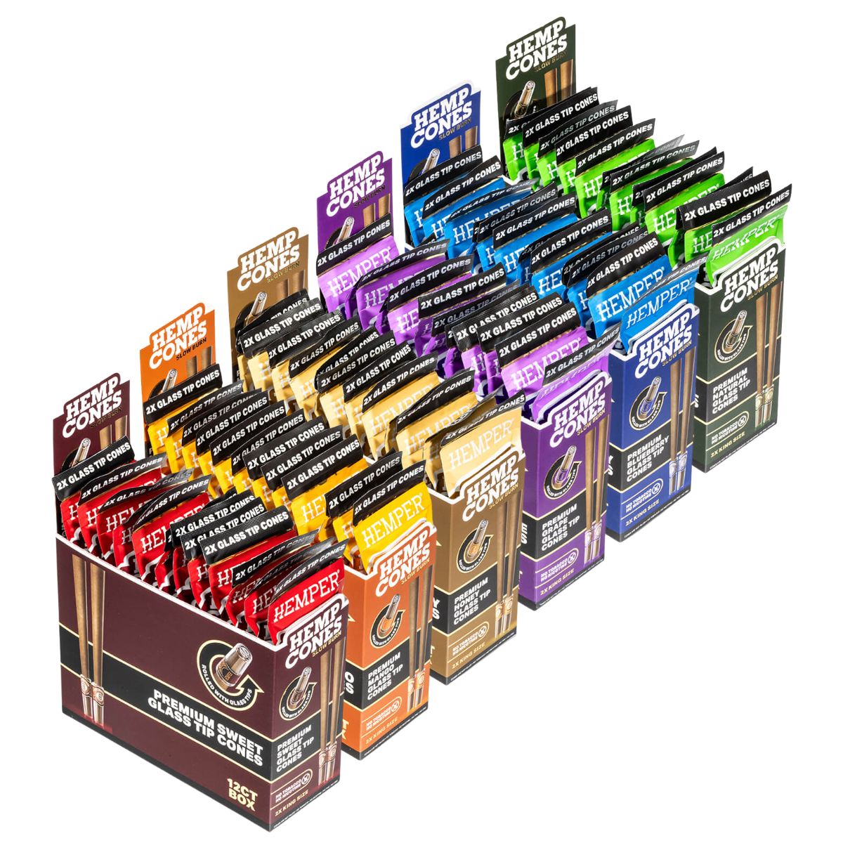Hemper Pre-Rolled King Size Hemp Cones + Glass Tip 2-Pack (12pcsdisplay) Hemper Pre-Rolled King Size Hemp Cones + Glass Tip 2-Pack (12pcs/display)