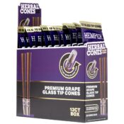 Hemper Pre-Rolled King Size Herbal Cones + Glass Tip 2-Pack (12pcs/display) Grape