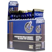 Hemper Pre-Rolled King Size Herbal Cones + Glass Tip 2-Pack (12pcs/display) Wild Berry