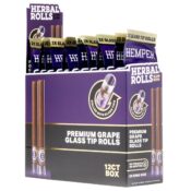 Hemper Pre-Rolled King Size Herbal Rolls + Glass Tip 2-Pack (12pcsdisplay) Grape